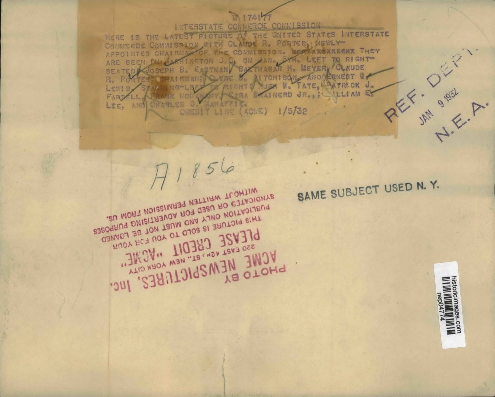 1932 Press Photo Photo Of The Interstate Commerce Commision - nep04774