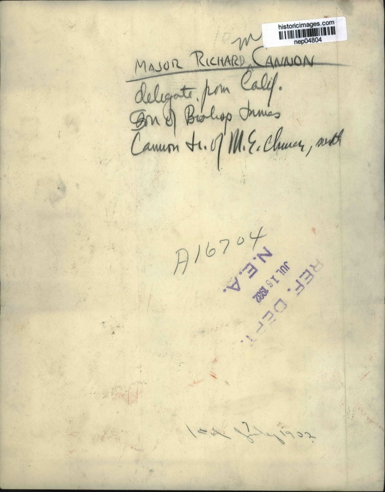 1932 Press Photo Portrait Of Major Richard Cannon - nep04804