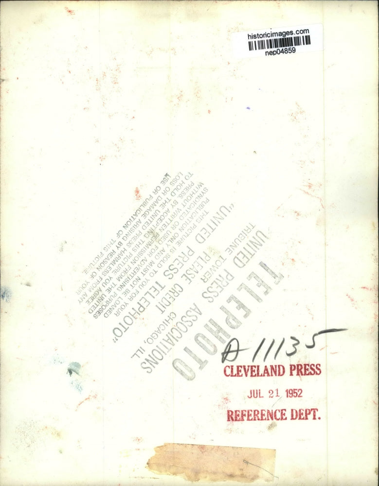 1952 Press Photo Gov. Adlai Stevenson Greets Dr. harrison Ray Anderson