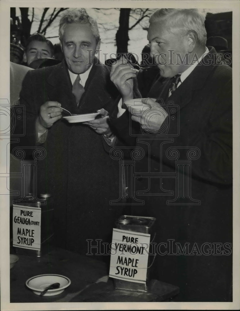 1948 Press Photo Gov. Gibson And Gov. Herbert Attended The Maple Festival