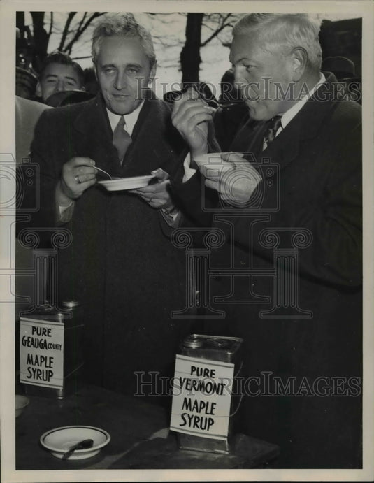 1948 Press Photo Gov. Gibson And Gov. Herbert Attended The Maple Festival