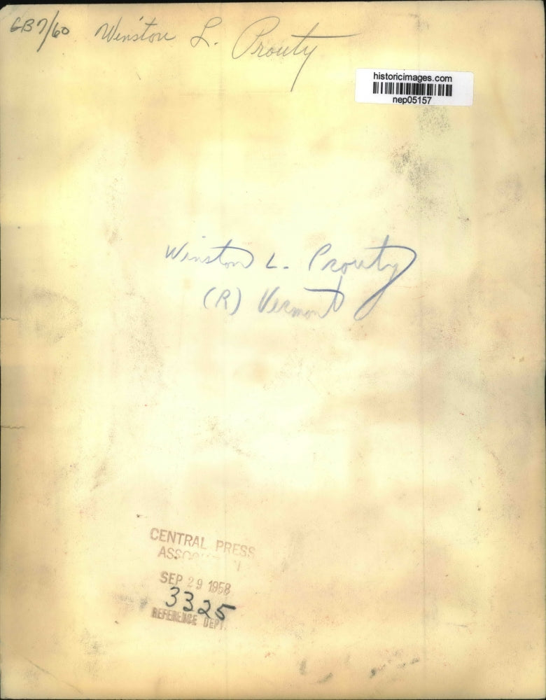 1958 Press Photo Portrait of Winston Prouty - nep05157