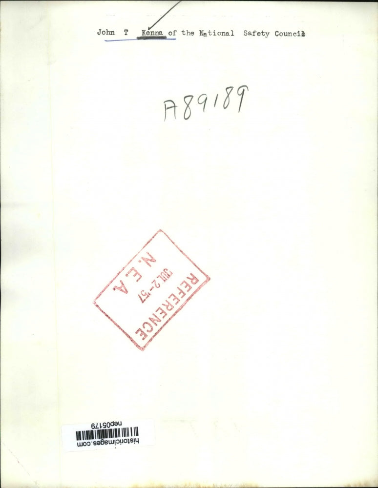 1957 Press Photo John Kenna of The National Safety Council - nep05179