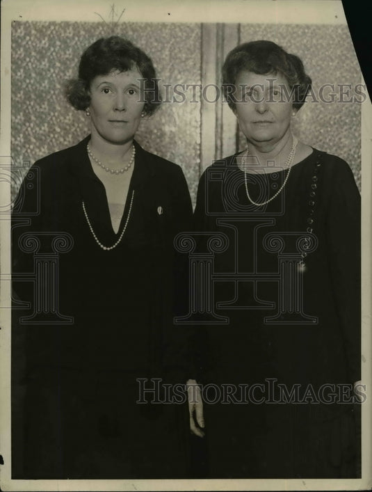 1924 Press Photo Mrs. Charles Sabin And Mrs. Alvin Hert Pictured At The Meeting