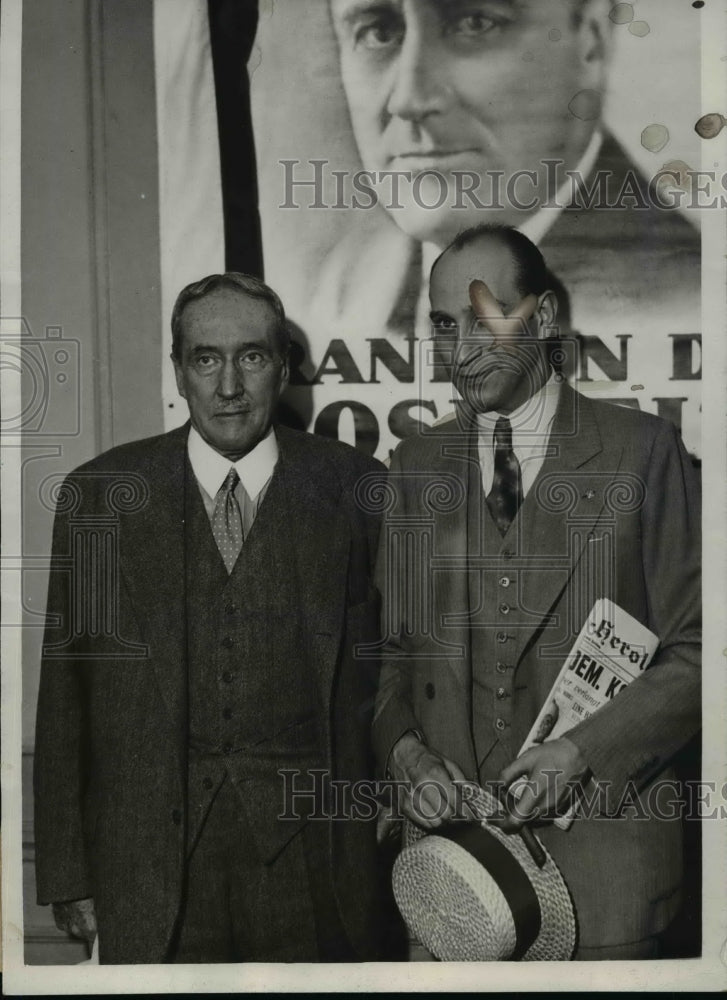 1932 Press Photo James Gerard Is Greeted By Dr. Ernest Kline. - nep05252