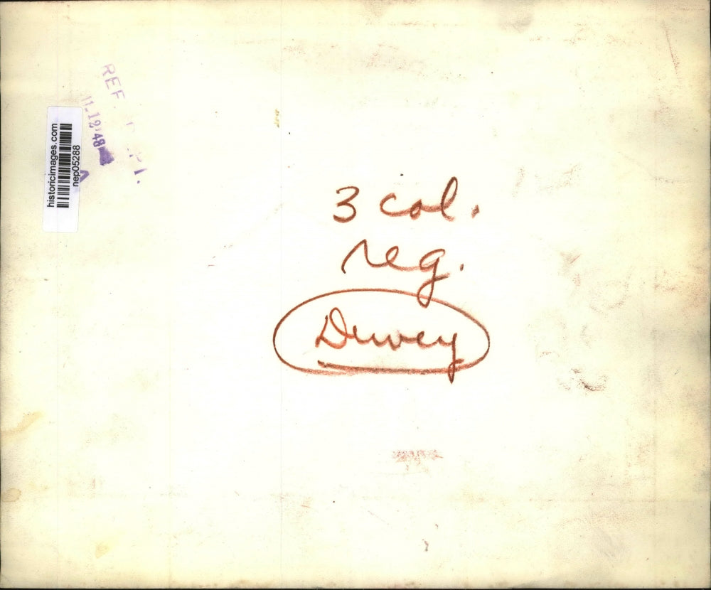 1948 Press Photo Gov. Thomas Dewey Chats With Richard Wamsley - nep05288