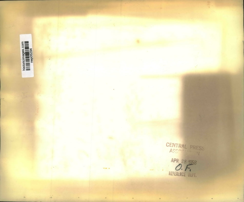 1958 Press Photo Chairman John McCormack Meets Maj. Gen. Bernard Schriever