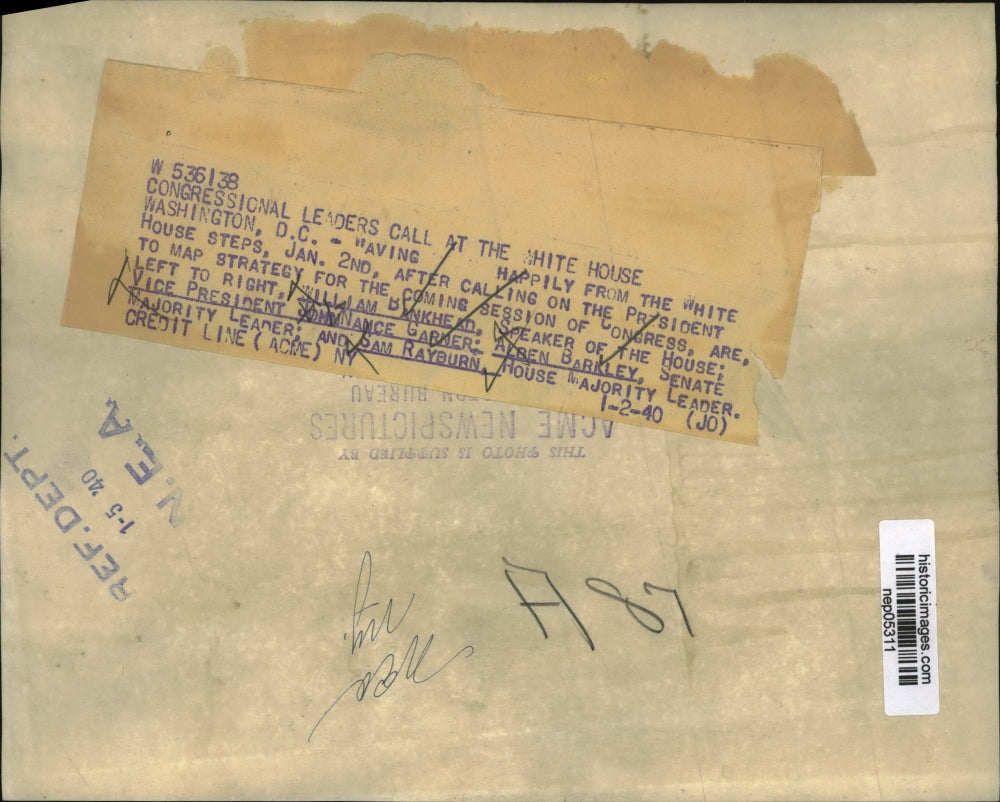 1940 Press Photo Congressional Leaders Call At The White House - nep05311