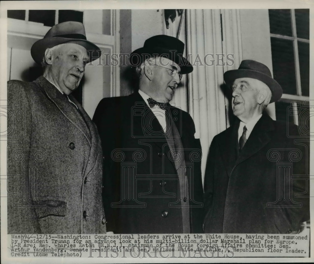 1948 Press Photo Congressional leaders Arrive At The White House - nep05317