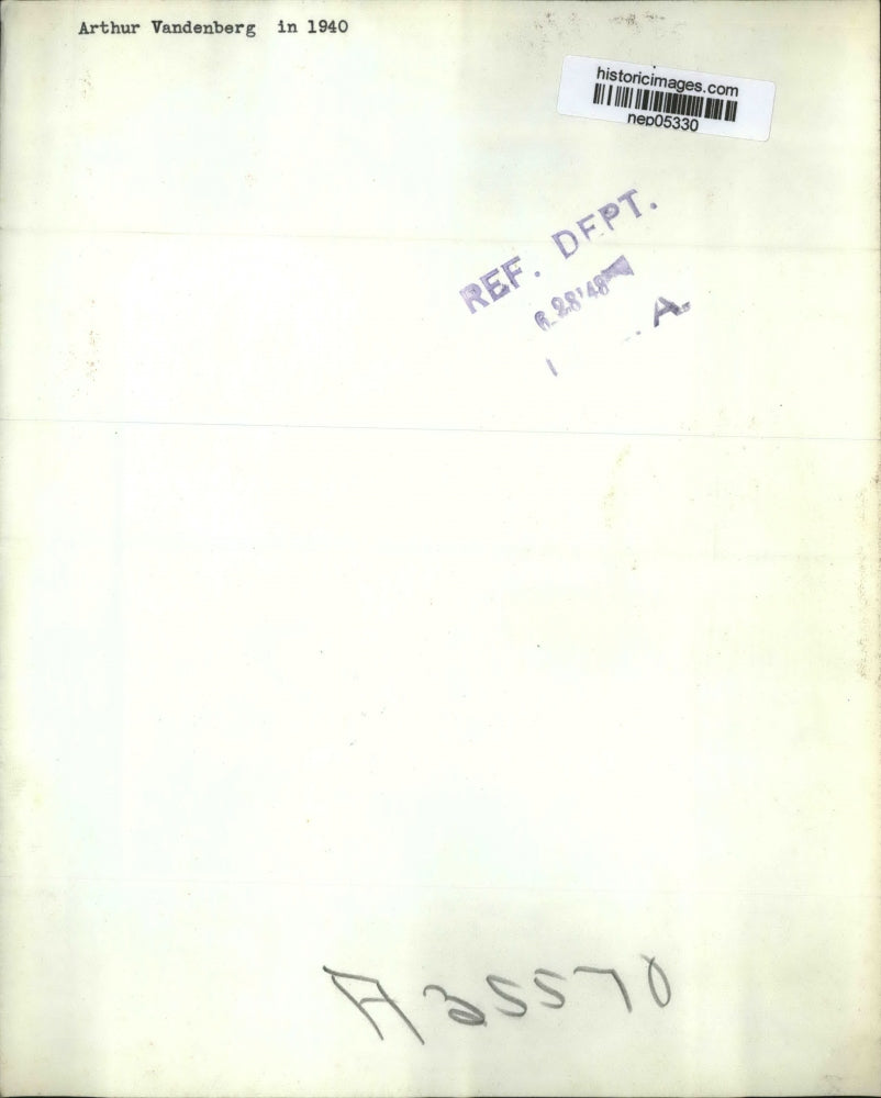 1948 Press Photo Portrait Of Arthur Vanderberg IN 1940 - nep05330