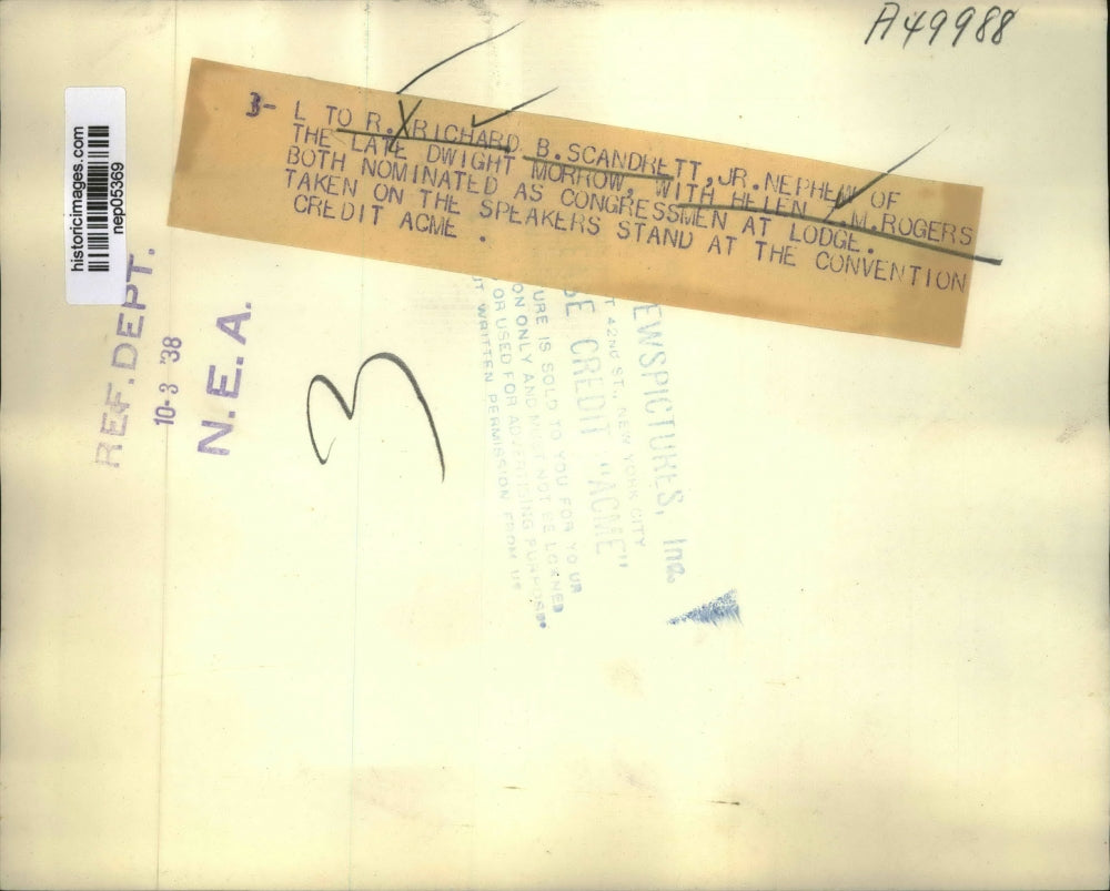 1938 Press Photo Richard Scandrett Jr Is Shown With Helen Z.M. Rogers