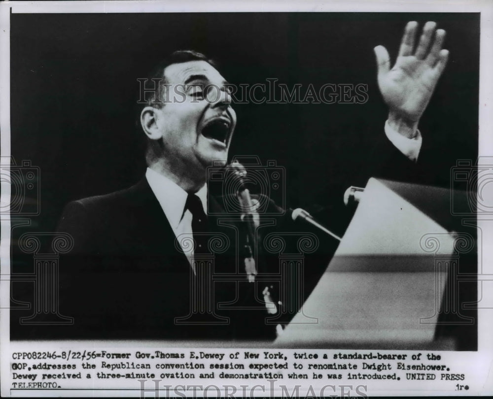 1956 Press Photo Gov. Thomas Dewey Addresses The Republican Convention Session