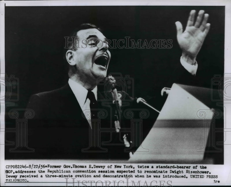 Load image into Gallery viewer, 1956 Press Photo Gov. Thomas Dewey Addresses The Republican Convention Session
