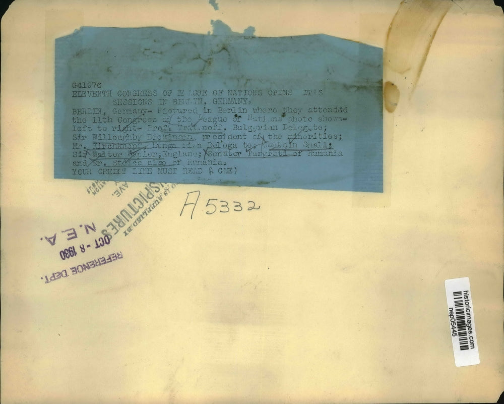 1930 Press Photo Attendees 11th League of Nations Congress in Berlin, Germany