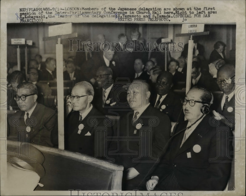 Load image into Gallery viewer, 1957 Press Photo Japanese Delegation at Inter-Parliamentary Conference, London
