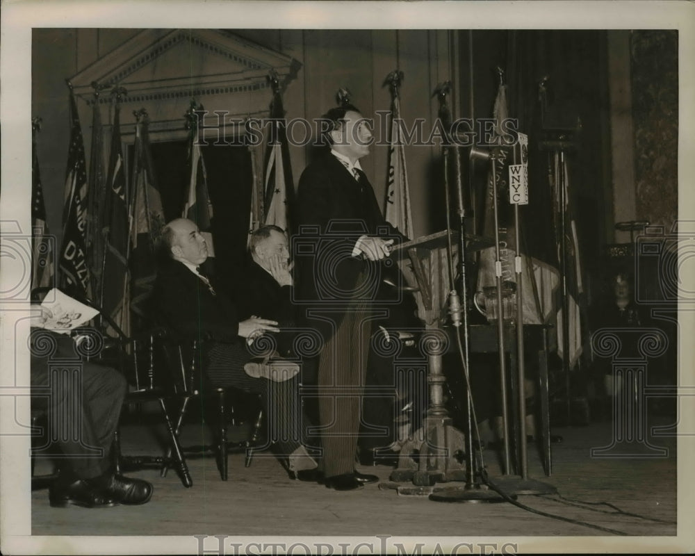 1939 Press Photo Hon Charles Poletti LT Governor NJ Addressing Sons Revolution
