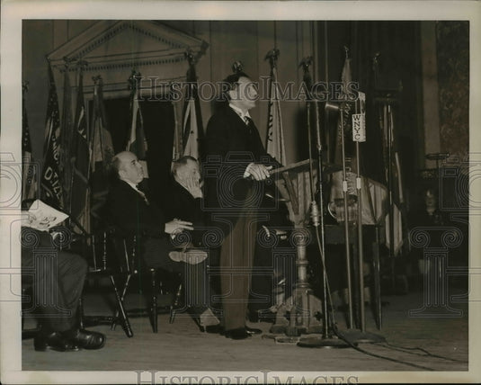 1939 Press Photo Hon Charles Poletti LT Governor NJ Addressing Sons Revolution
