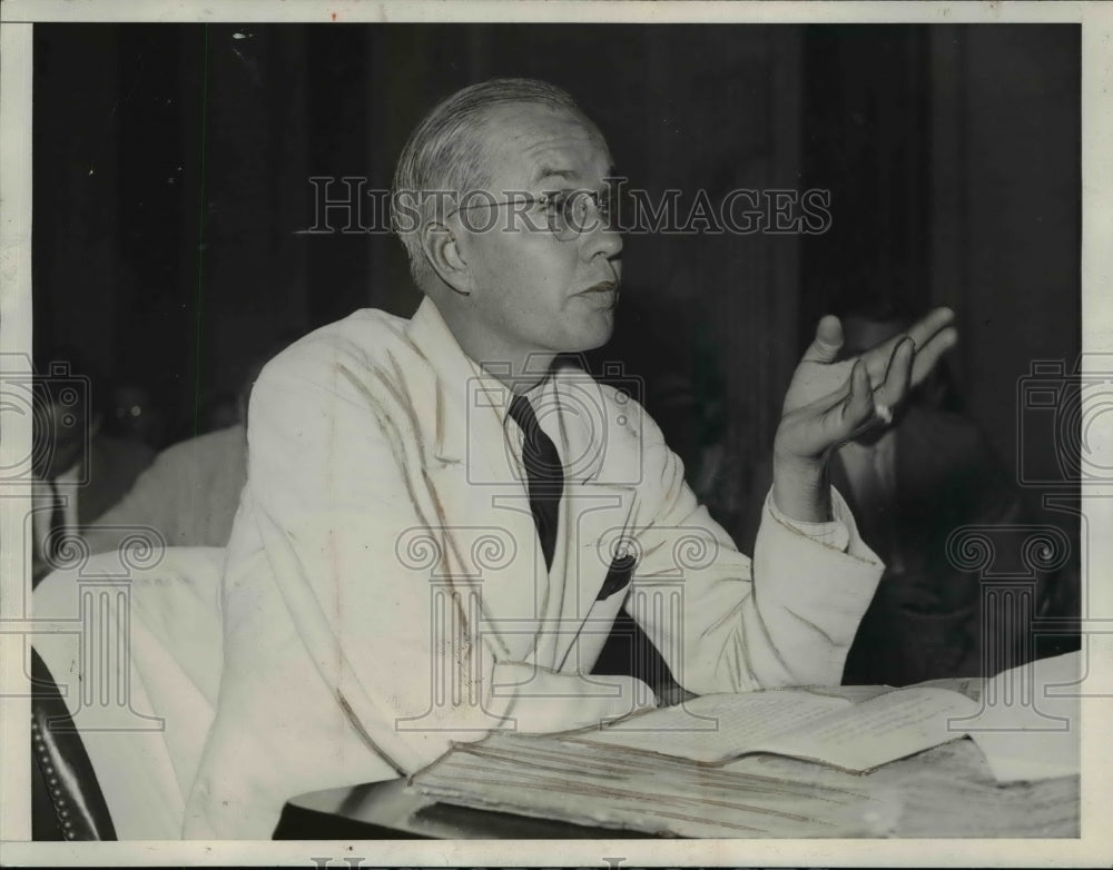 1935 Press Photo Carl Estes Testifies in Senate Lobby Hearing - nep05539