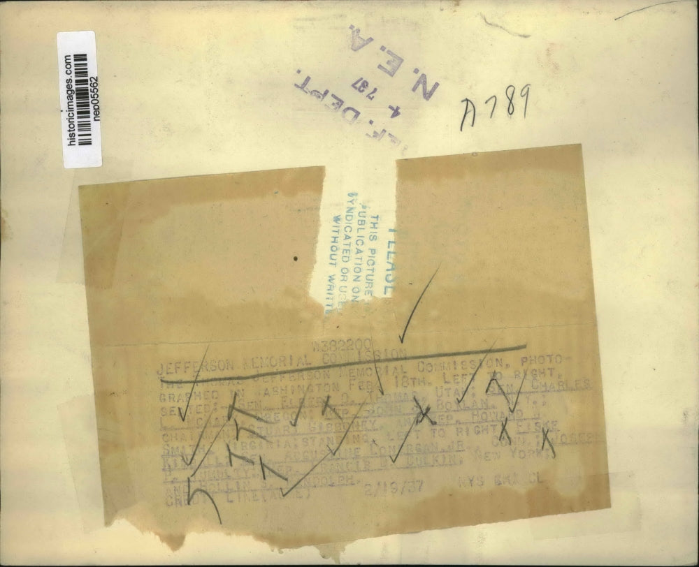 1937 Press Photo Jefferson Memorial Commission Members - nep05562