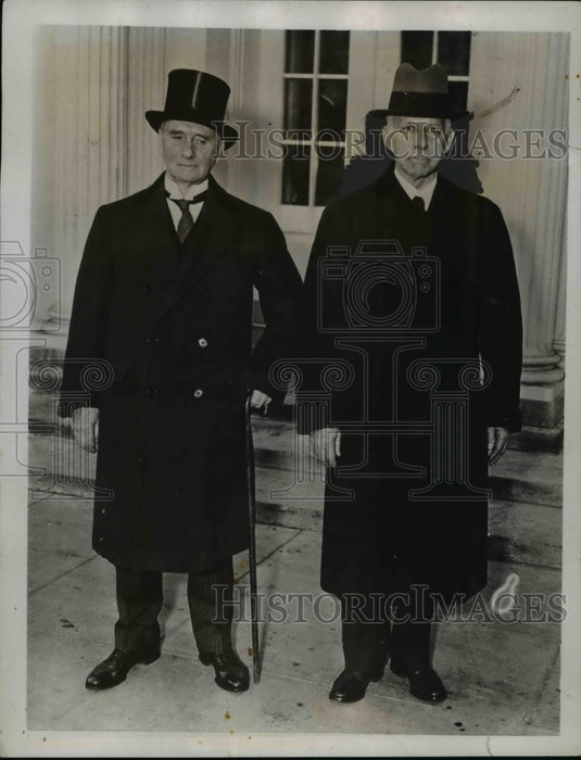 1934 Press Photo Sir Lyman Poore Duff & William Van Devanter at White House