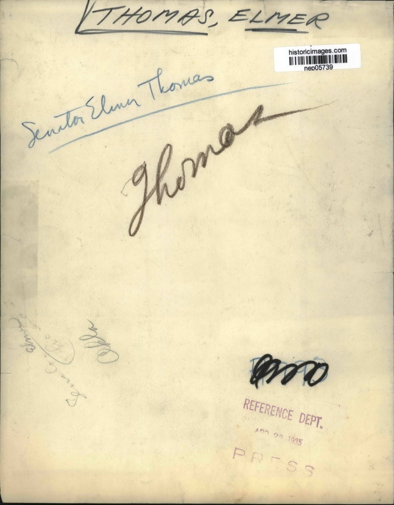 1935 Press Photo Senator Elmer Thomas - nep05739