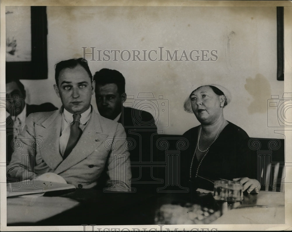 1933 Press Photo Mrs James Walker w/ Maor Frank Katzentine in Divorce Case
