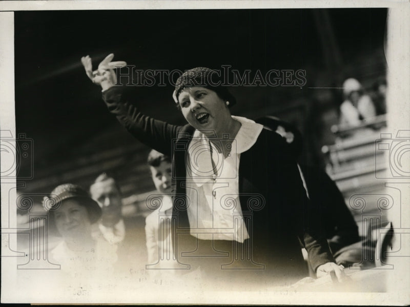 Load image into Gallery viewer, 1931 Press Photo Mrs James Walker Cheers at New York Legislature Baseball Game
