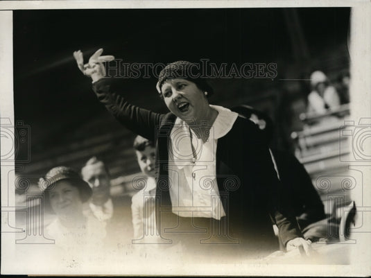 1931 Press Photo Mrs James Walker Cheers at New York Legislature Baseball Game