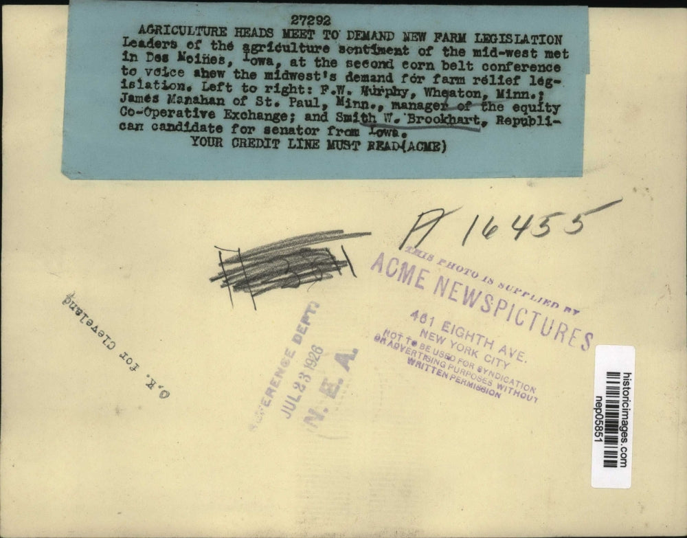 1926 Press Photo US Agriculture Heads Meet for Farm Demands - nep05851