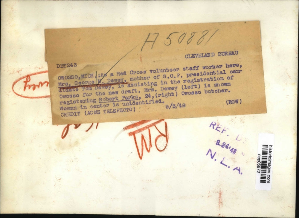 1940 Press Photo Mrs George Dewey mom of President candidate in Michigan