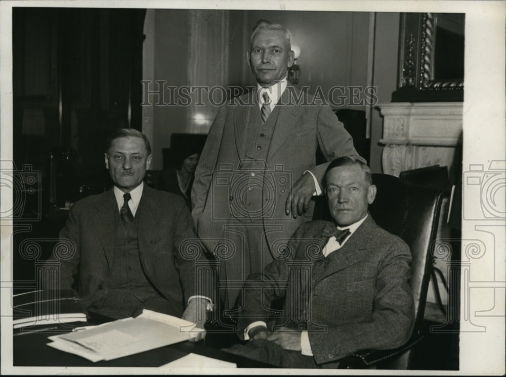 1931 Press Photo James Stone, Charles McNary, Carl Williams Agriculture Hearing