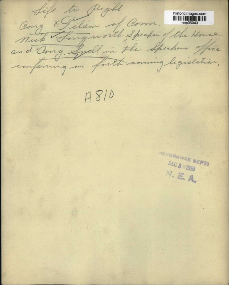 1925 Press Photo Congressmen Confer in Speaker's Office for Legislation