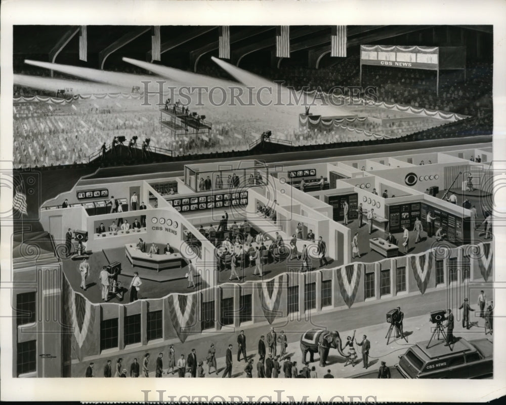 1960 Press Photo Walter Judd Keynoter at Chicago Int'l Amphitheater GOP Con