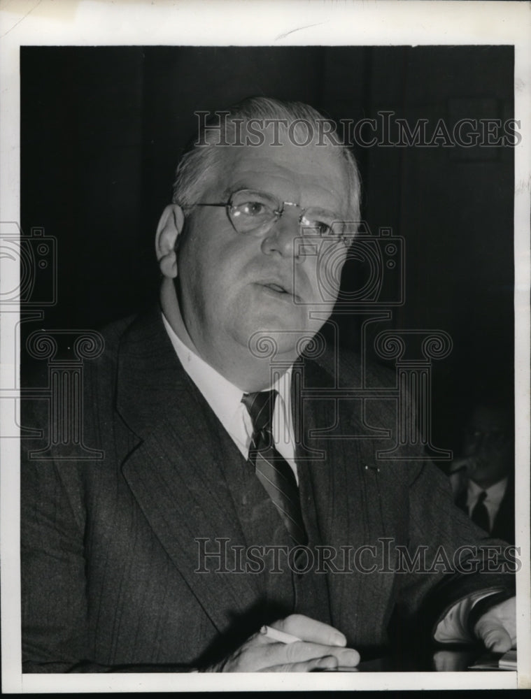 1943 Press Photo Samuel Foley at Senate Foreign Relations Committee Hearing
