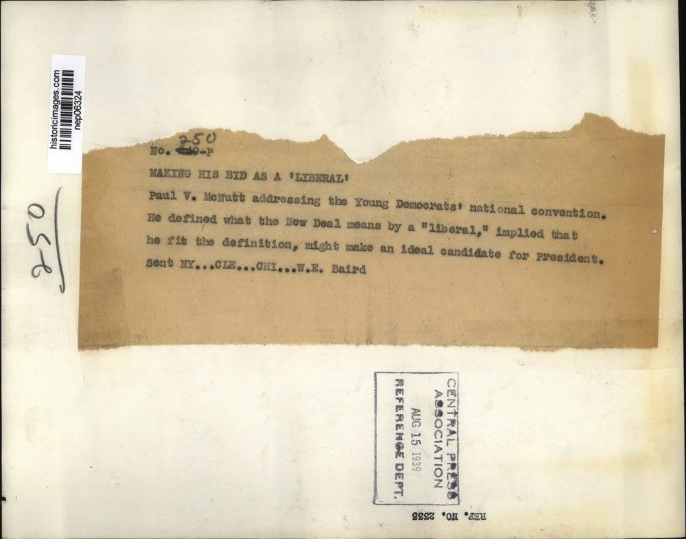 1939 Press Photo Paul McNott Addresses Young Democrats' National Convention