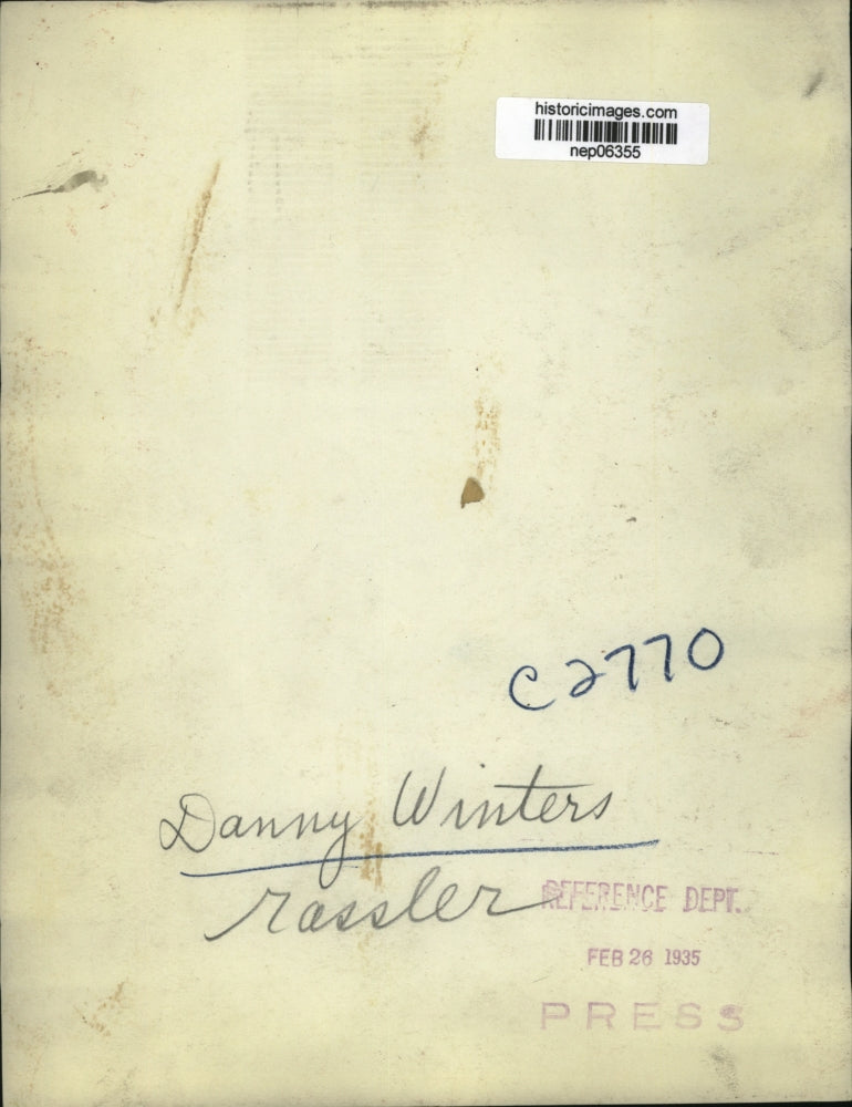 1935 Press Photo Danny Winters Rassler - nep06355