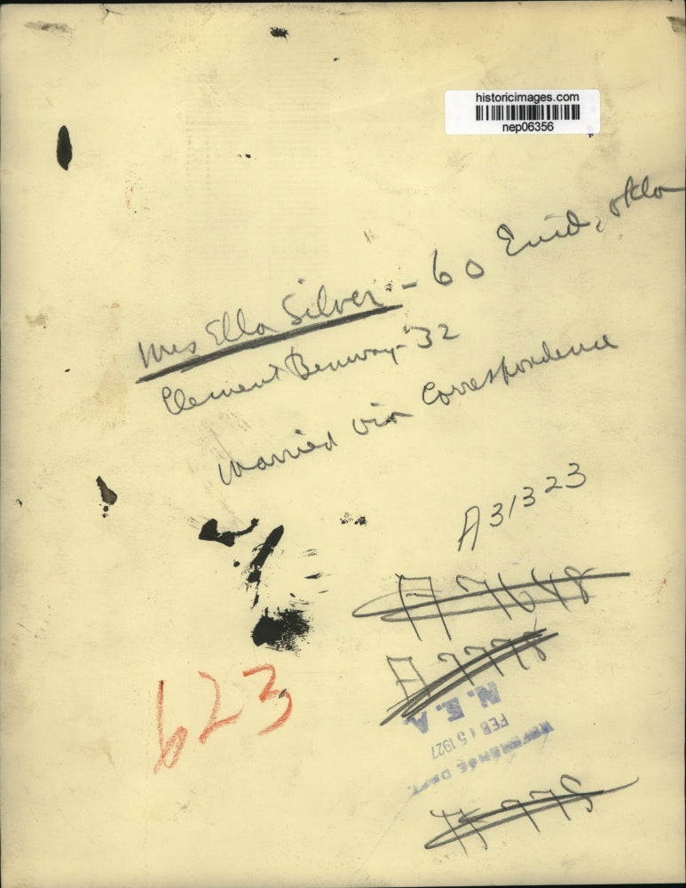 1927 Press Photo Mrs Ella Silver of Enid, Oklahoma - nep06356