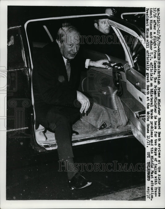 1970 Press Photo Prime Minister Edward Heath at Blair House, Washington, D.C.