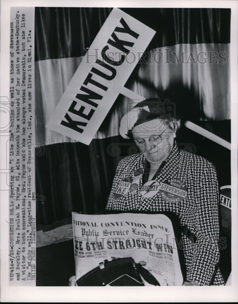 1952 Press Photo Beulah M. Payne of Kentucky at Democratic National Convention