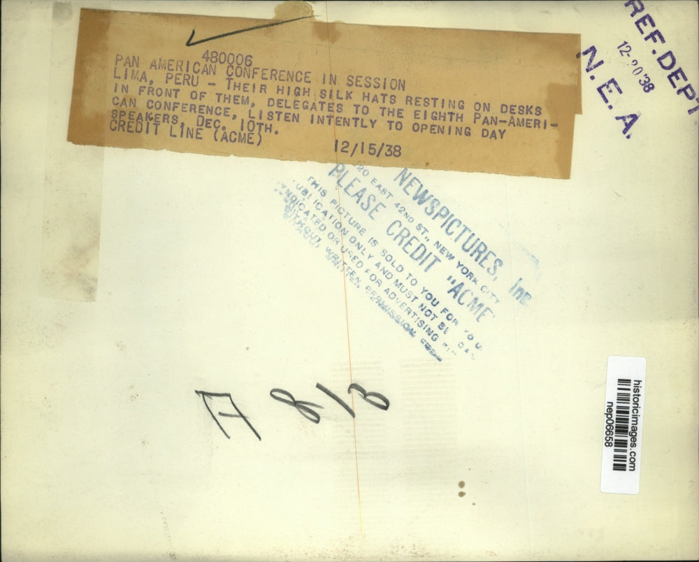 1938 Press Photo Lima Peru 8th Pan American conference opens - nep06658