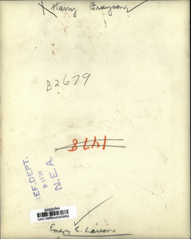 1935 Press Photo Mr Harry Grayson speaking with another man - nep06699