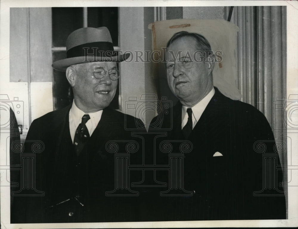 1937 Press Photo AFL president William Green & Harry Bates call at White House