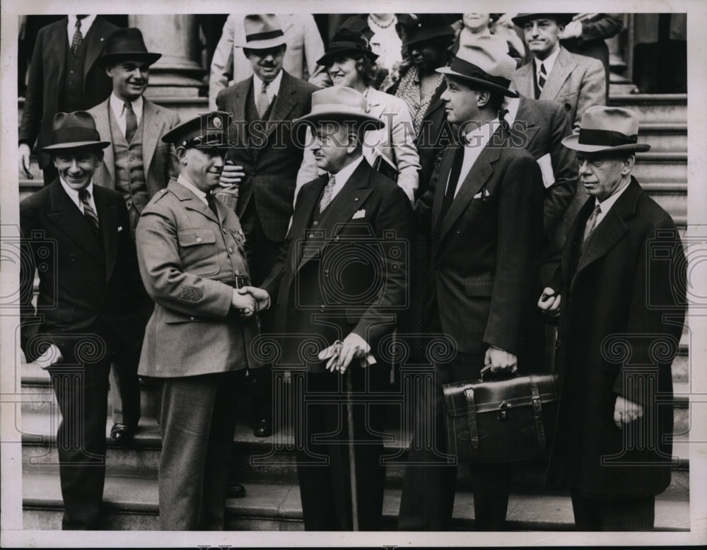 1935 Press Photo American Legion Morris Harrison, Alderman Lambert Fairchild NYC