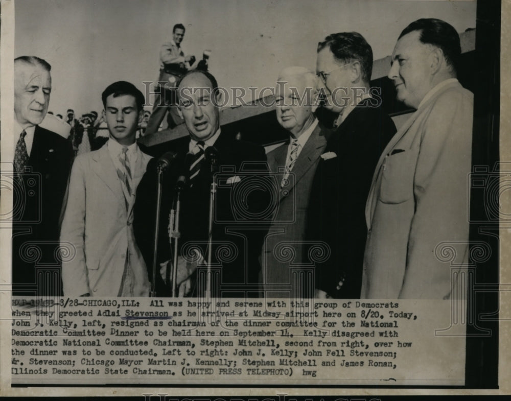 1953 Press Photo Presidential candidate Adlai Stevenson, Stephen Mitchell