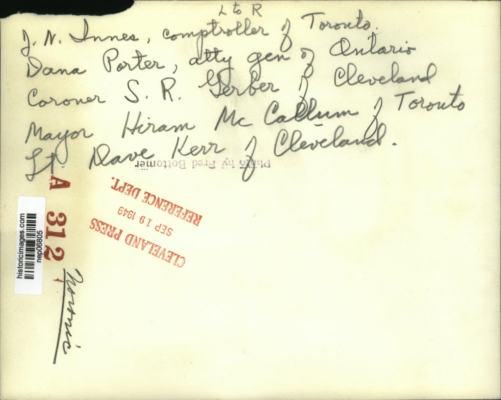 1949 Press Photo Cleveland & Canadian Leaders Meeting - nep06805