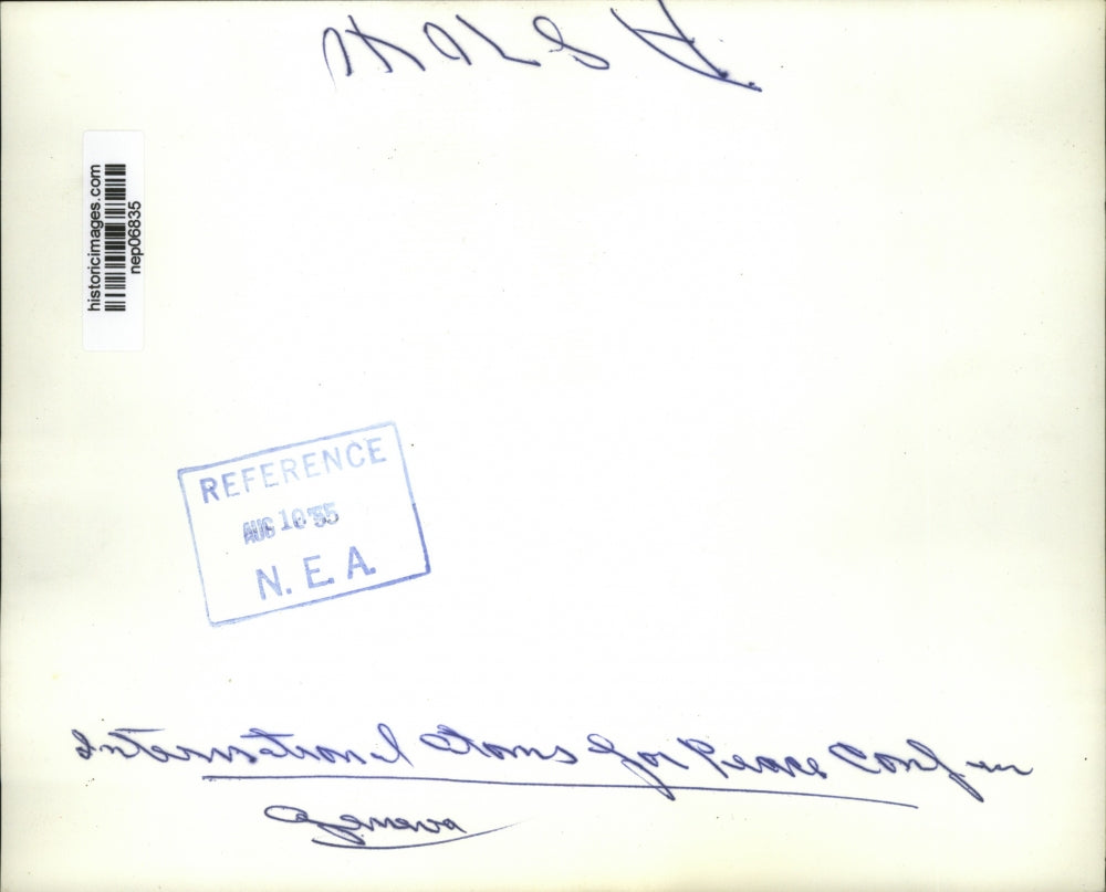 1955 Press Photo President Eisenhoweer & an atomic reactor in Geneva - nep06835