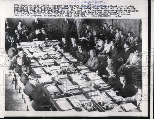 1958 Press Photo Atoms for Peace Conference, Geneva, Switzerland - nep06845- Historic Images