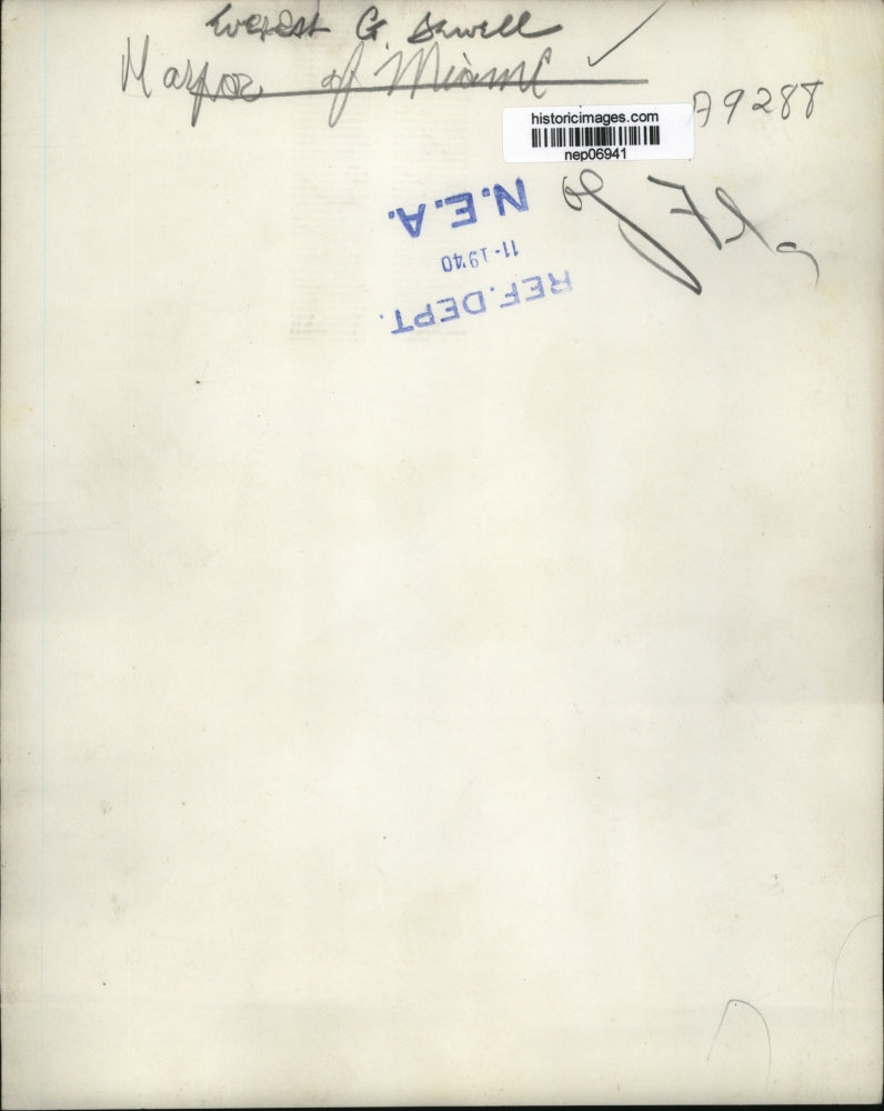 1940 Press Photo E.G. Sewell, Mayor of Miami - nep06941