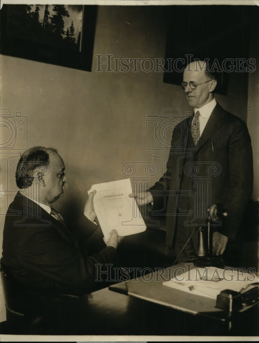 1923 Press Photo George G Payne & Senator Curtis chair of Rules committee