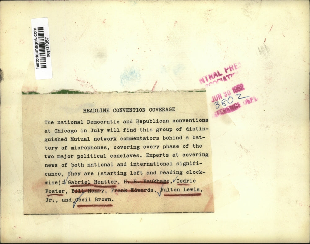 1952 Press Photo National Democratic and Republican Convention Reporters